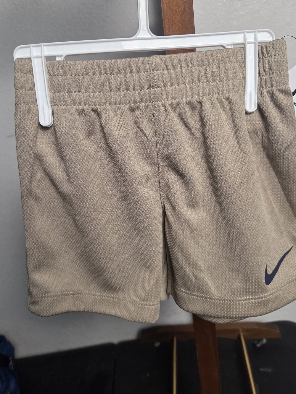Nike Beige Athletic Shorts with Swoosh